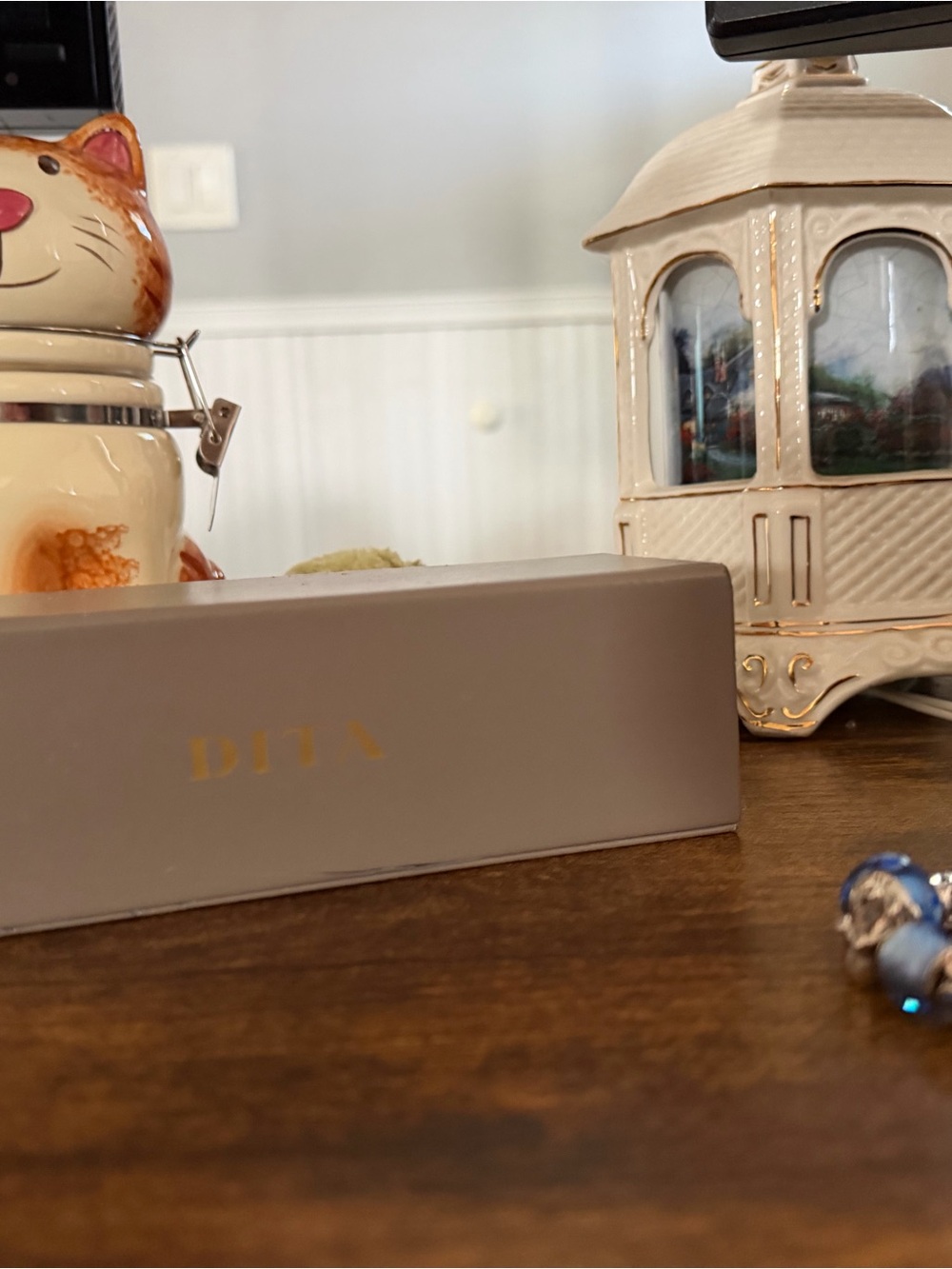 DITA Taupe Eyewear Box with Gold Logo